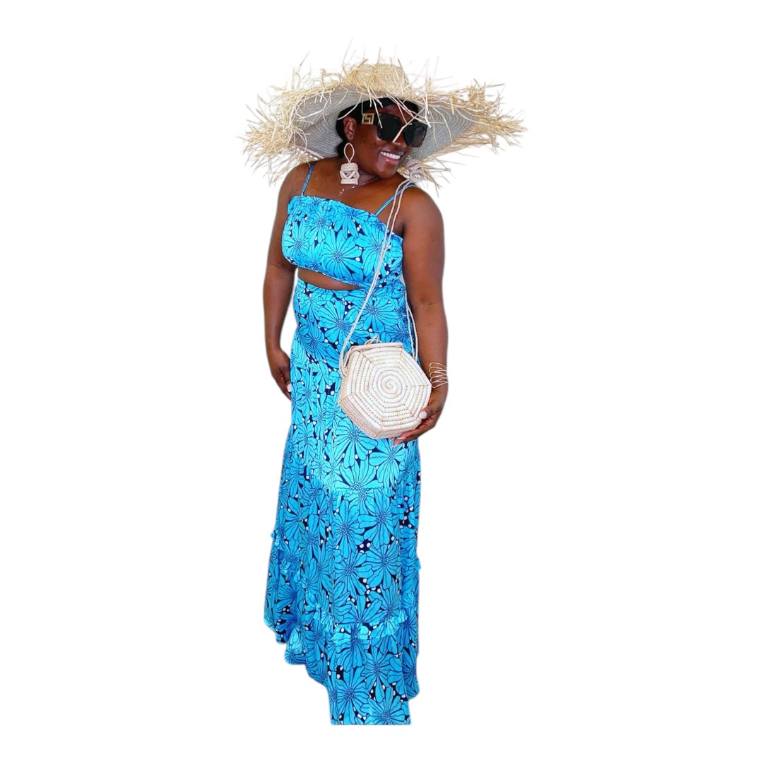 Polygone raffia bag