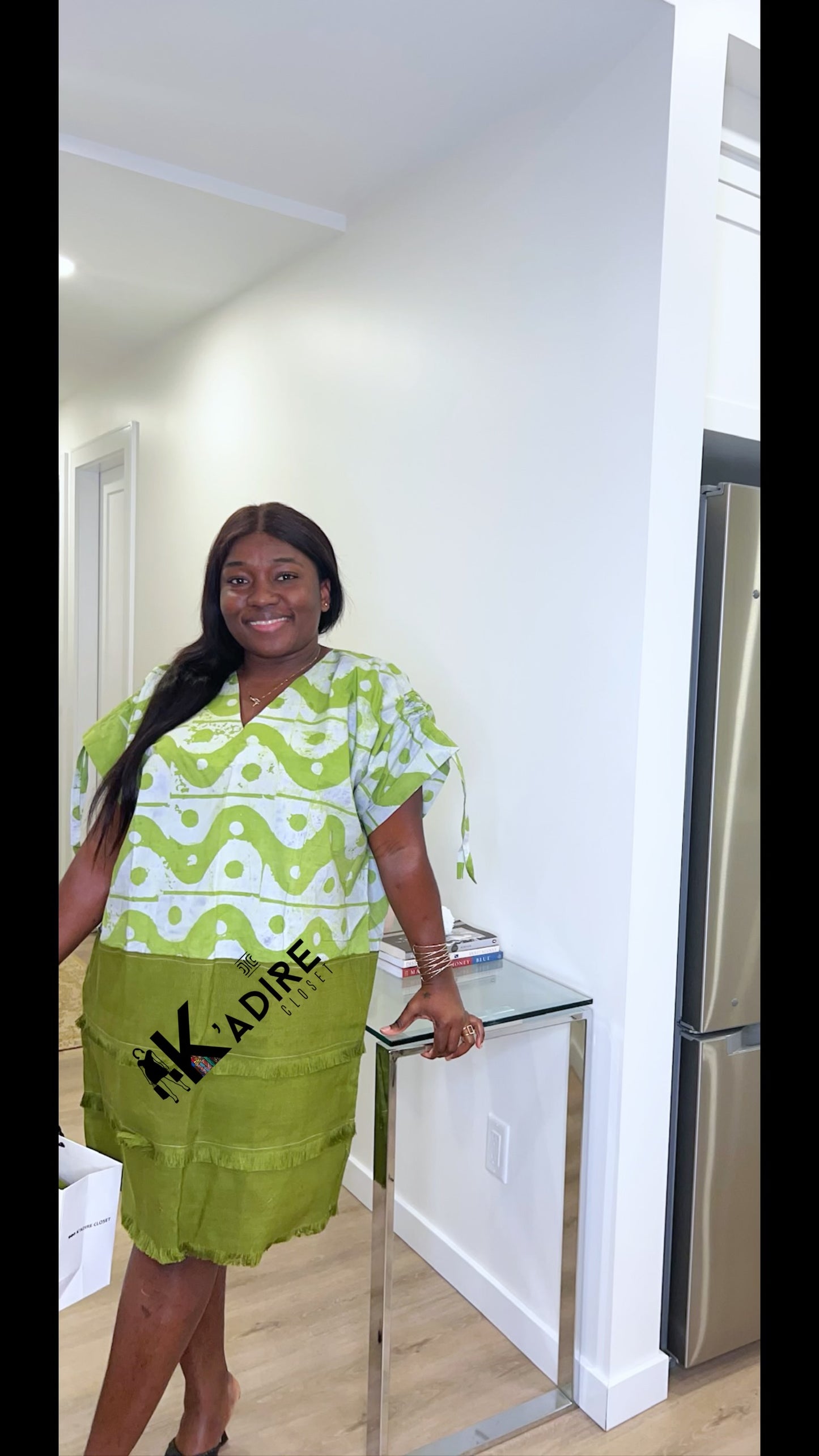 Adire Asooke green dress